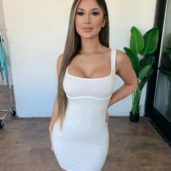 La Luxe Amaya Tank Dress(Off White)