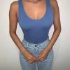 ANWND Grace Tank Bodysuit(Clay Blue)FINAL SALE Tops