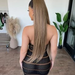 ACOA Sammy Halter Knit Dress (Black)