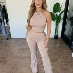 Bijou Tops Beatrisa 2 Piece Set(Light Mocha)