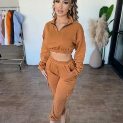 Junie Catalina Zipper Matching Set(Meerkat) Tops