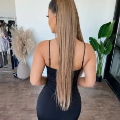 La Luxe Wendy Cami Dress(Black) Dresses/Rompers