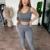 Mono B Tops Olivia Legging Set(Black Grey)