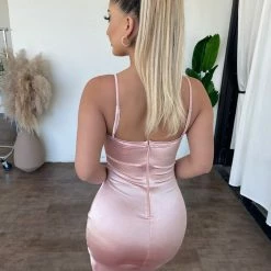 Privy Sabrina Cami Satin Dress(Pale Rose) Dresses/Rompers