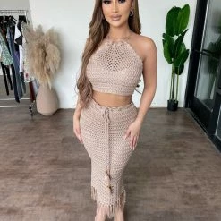 The Sang Clothing Tops Daphnie Skirt Set(Taupe)