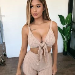 36.5 Eliza Knit Matching Set(Taupe) Tops