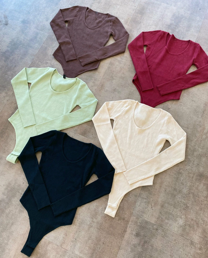 Hey Babe Lacey Long Sleeve Bodysuit(Burgundy)FINAL SALE Tops 2 Hey Babe Lacey Long Sleeve Bodysuit(Burgundy)FINAL SALE Tops