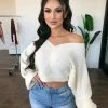Hey Babe Sasha Sweater Top(Ivory)(FINAL SALE) Tops