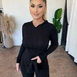 36.5 Tops Raya Hoodie Set(Black)