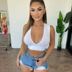 ANWND Tops Ayla Cropped Top(White)