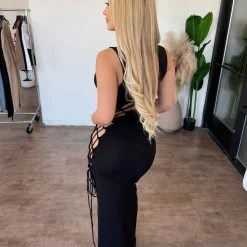 Spring Haze Angelica Lace Back Dress(Black) Dresses/Rompers