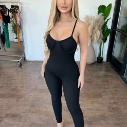 Pretty Knit Rosemarie Cami Jumpsuit(Black)