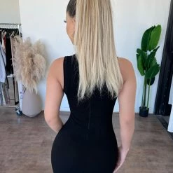 La Luxe Olivia Sleeveless Jumpsuit(Black)