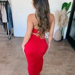 La Luxe Tops Kesha Halter Skirt Set(Red)