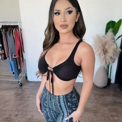 Top Chic Tops Ellen Tank Crop Top(Black)