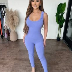 La Luxe Everly Tank Jumpsuit(Purple) Tops