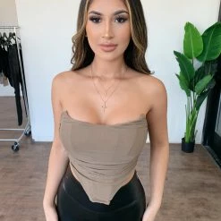 Tic Toc Alexis Corset Top(Mocha)