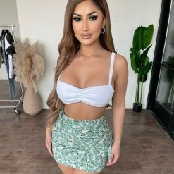 Emory Park Luca Print Skirt(Green Floral) Bottoms