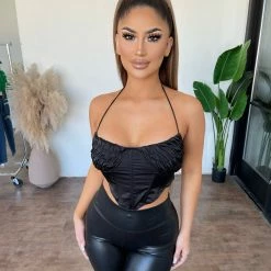 Salty Maria Halter Top(Black) Tops