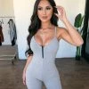 La Luxe Bailey Cami Jumpsuit(Grey) Tops