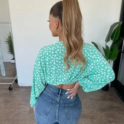 Audrey 3+1 Tops Emily Top(Green/White)