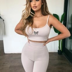 Hey Babe Kaylynn Butterfly Set(Taupe) Tops