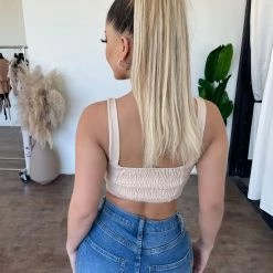 Emory Park Martha Tank Corset Top(Beige) Tops