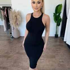 La Luxe Maisie Sleeveless Dress(Black) Dresses/Rompers