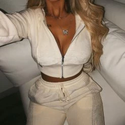 HOT & DELICIOUS Tops Angelica Rhinestone Set(Ivory)