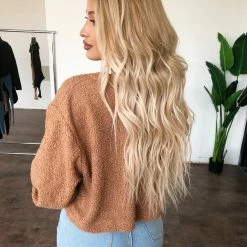 Audrey 3+1 Shelly Button Sweater(Light Rust)(FINAL SALE) Tops