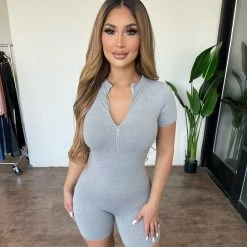 ANWND Alondra Short Romper(Grey) Bottoms