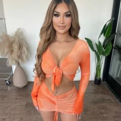 Tic Toc Tops Joyce Two Piece Set(Orange)