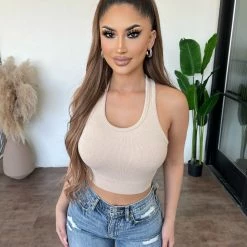 ANWND Casey Sleeveless Top(Oatmeal) Tops