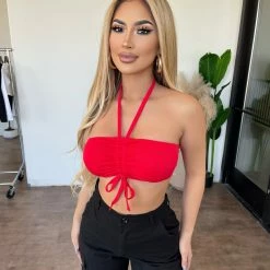 ANWND Blaire Halter Top(Tomato Red) Tops