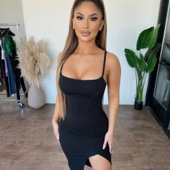 Privy Karla Cami Dress(Black) Dresses/Rompers