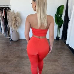 La Luxe Mavis Halter Matching Set(Burnt Orange) Tops
