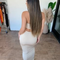 Ootdfash Tops Helen Satin Halter Skirt Set(Gold)