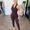 BLANC Sonya Sleeveless Jumpsuit(Chocolate)
