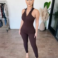BLANC Sonya Sleeveless Jumpsuit(Chocolate)