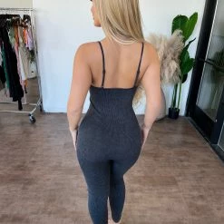 ANWND Gabbie Cami Ribbed Jumpsuit(Black)