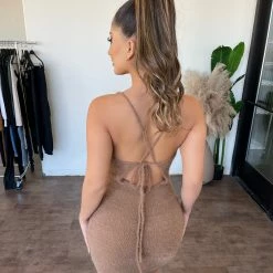 Beige Botany Marina Cami Fuzzy Knit Dress(Brown)