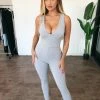 La Luxe Tops Judy Tank Jumpsuit(Grey)