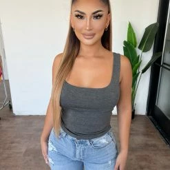 Betty Ootd Aurea Tank Top(Charcoal) Tops