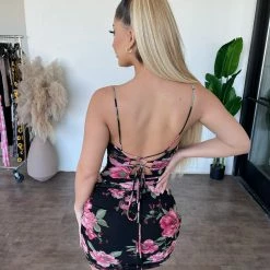 Privy Caylee Cami Dress(Black/Pink) Dresses/Rompers