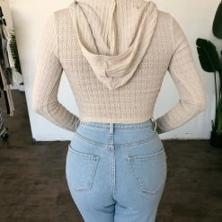 Audrey 3+1 Tops Liberty Hoodie Top(Beige)(FINAL SALE)