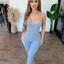 Junie Kamila Cami Jumpsuit(Grey Blue) Tops