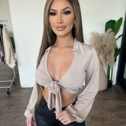 Top Chic Bentley Long Sleeve Top(Taupe)