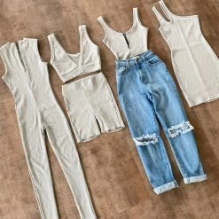 La Luxe Tops Stacey Biker Set(Grey)