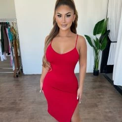 La Luxe Dalia Dress(Red) Dresses/Rompers