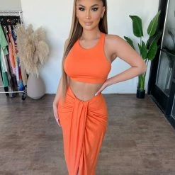 Sabora Pamalla Sleeveless Set(Orange)